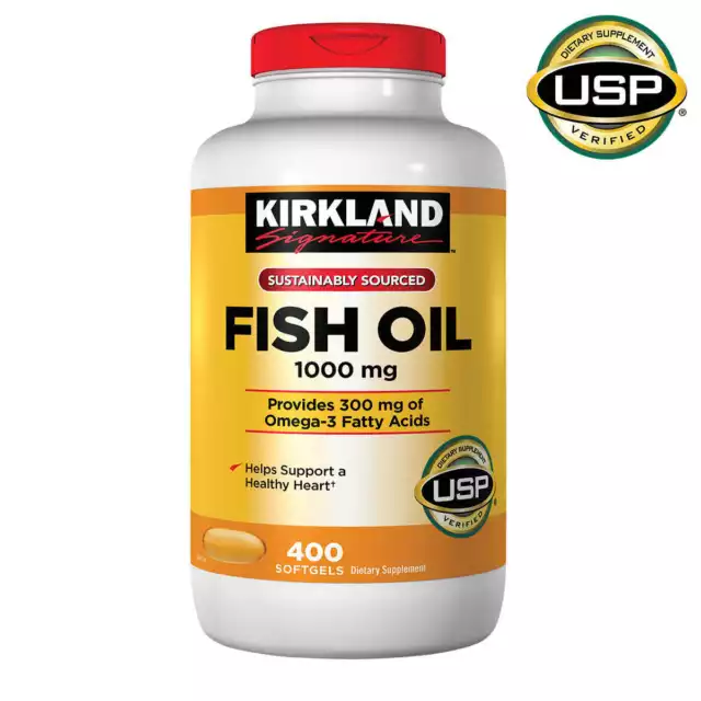 Kirkland Signature Omega-3 Fish Oil 1000 mg 400 softgels EXP 04/2024!