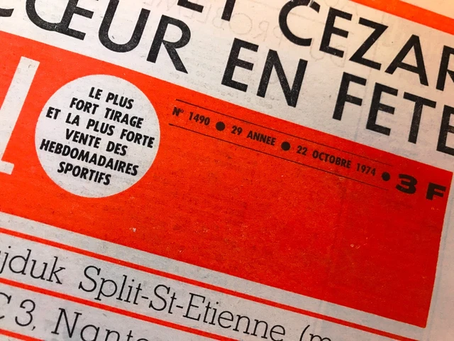 FRANCE FOOTBALL n° 1493 de 1974 COUPE EUROPE ST-ETIENNE