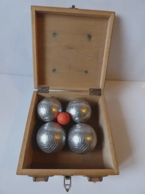 2 anciennes doublettes 73 mm BOULES PETANQUE OBUT DOG avec boite de transport