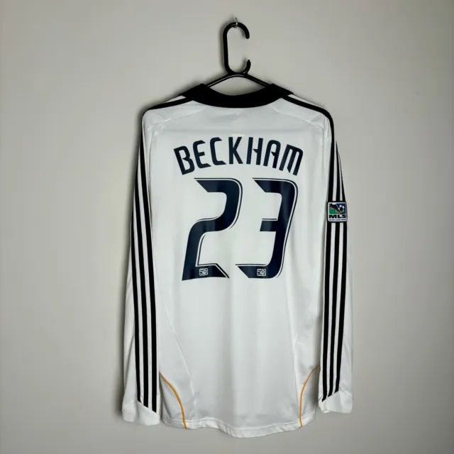 LA Galaxy Football Shirt Jersey 2008/09 Long Sleeve Home BECKHAM #23 (M)