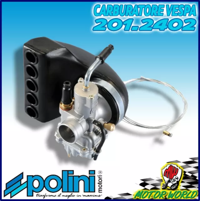 201.2402 Carburateur Polini CP D.24 Vespa 50 HP Pk Special Ressort Avec Filtre