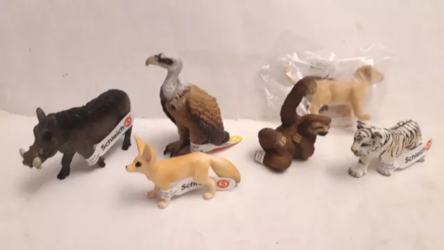 6 SCHLEICH Tiere Wild Life NEUWERTIG mit Bändchen Faultier, Wüstenfuchs usw.