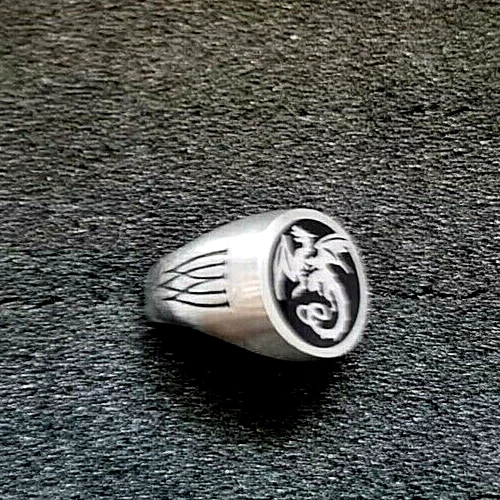 WYVEREX DRAGON SIGNET Ring Pewter R154 Alchemy Gothic £57.67 