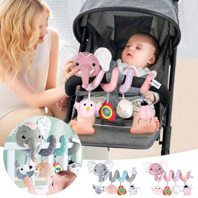 Infant Baby Car Seat Stroller Toys Pram Crib Activity Hanging Spiral Plush Doll'