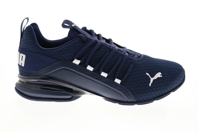 Puma Axelion Sleek 19449402 Mens Blue Canvas Lace Up Athletic Running Shoes 2