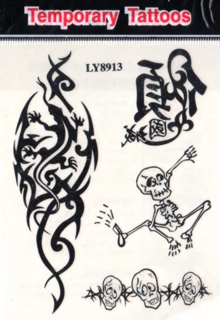Éphémère Corps Tatouage Tatoo Art Corporel Aigle Dragon Tigre Scorpion Mort