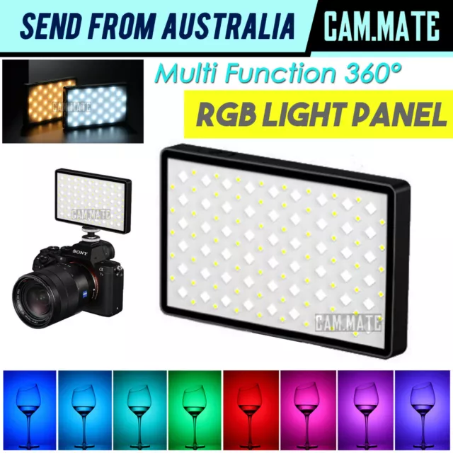 LED RGB VIDEO Light 0-360° Full Color 2500 to 9000K 8W 3100mAh for  Photography $54.06 - PicClick AU
