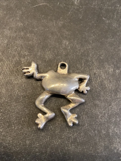 Silver color frog zipper pull signed