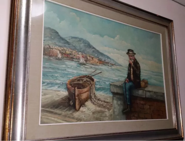 Rilievo,Dipinto,Quadro Antonio Giordano,Vecchietto,Originale Certificato Rilievo,Dipinto,Quadro Antonio Giordano,Vecchietto,Originale Certificato