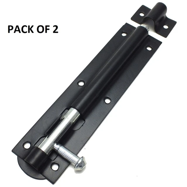 2 PACK BLACK TOWER BOLT 5 " Gate Door Shed Slide Latch Lock HEAVY DUTY D23