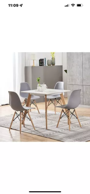Set of 4 Retro Style Lounge Office Chair Dining Chairs Wooden Legs Kitchen