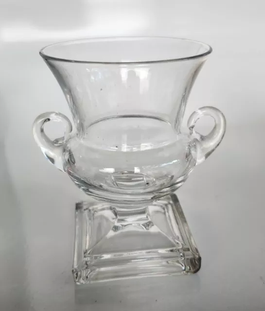 Duncan & Miller Glass 3 ½” Clear Glass Grecian Urn Vase Toothpick Holder mint