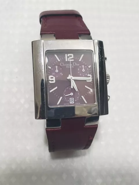 Christian Dior Riva Men's/Unisex Mahogany Red Watch D81-100 