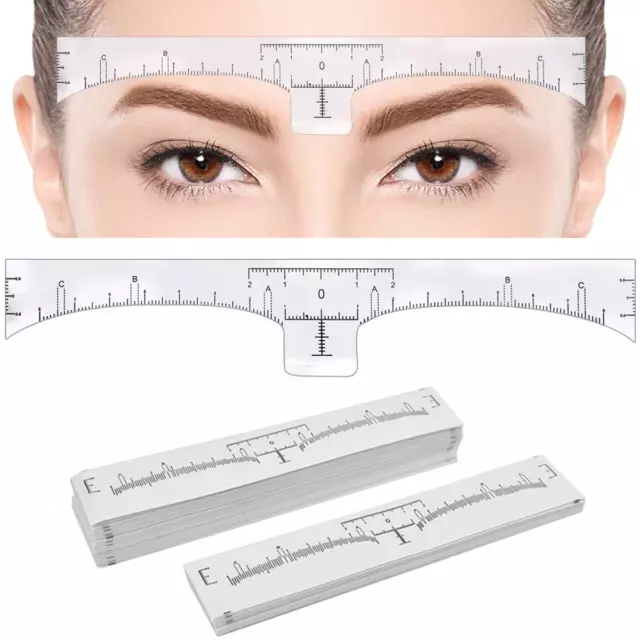 100 Stück Augenbrauen-Lineal, Einweg Augenbrauenlineal, Eyebrow Microblading, Se