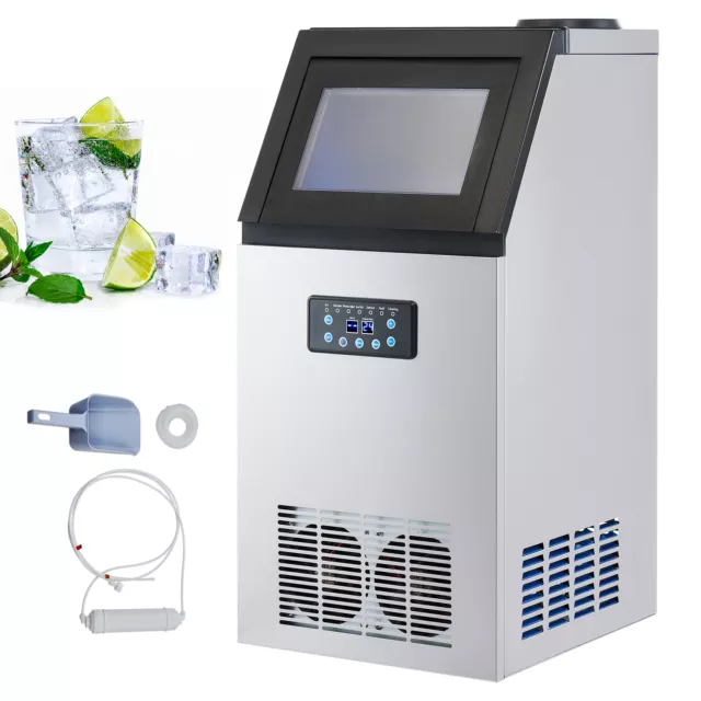 CRENEX Commercial Ice Maker 72kg 480W Ice Cube Machine Restaurant Bar Club