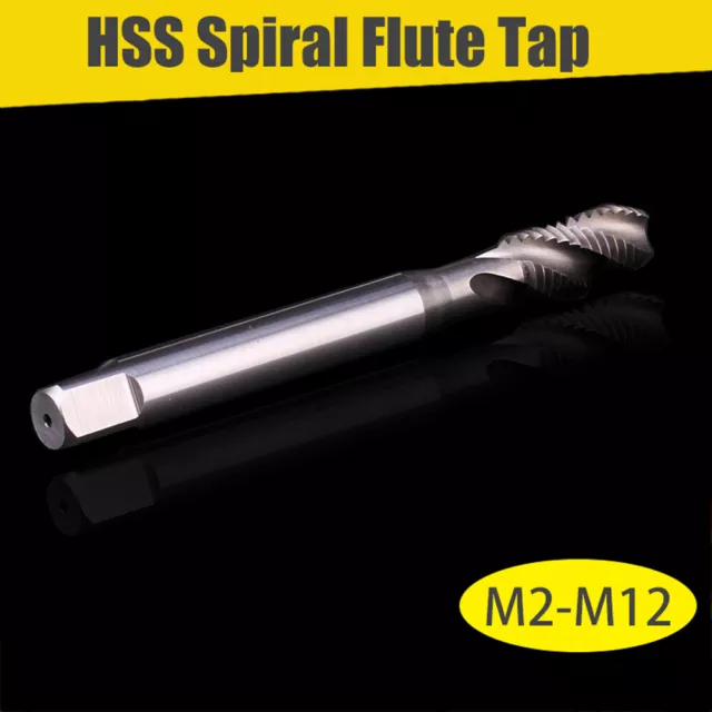 1X HSS Spiral Point Plug Tap Metric Straight Flute Thread Machine Drill M2-M12