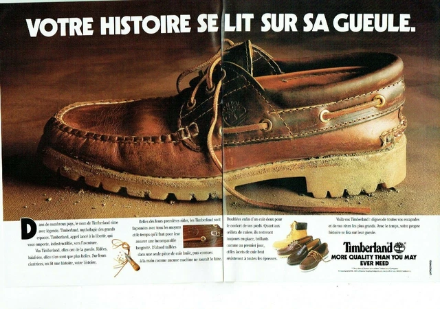 PUBLICITÉ ADVERTISING 1020 1986 chaussures Timberland ont de la
