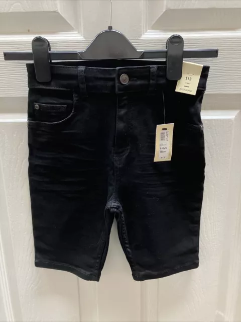 River Island Boys Kids 9-10 Years (140cm) Black Skinny Fit Denim Shorts