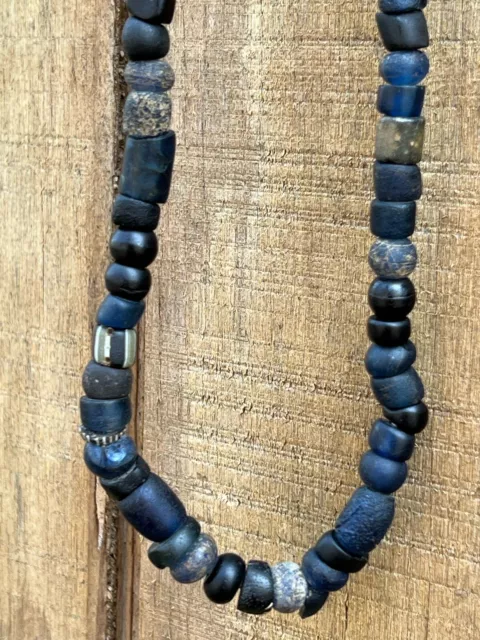 Antique Trade Bead Mix Dutch Dogon Cobalt+Rare Colors, Striped ASpeo 39”Str.