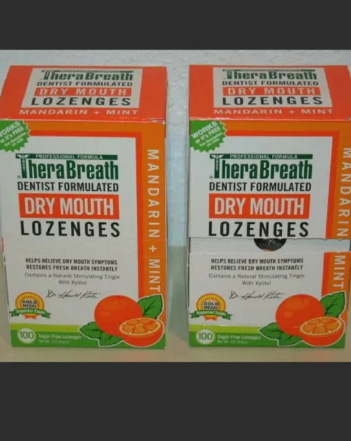 TheraBreath Dry Mouth Lozenges X 193 Mandarin & Mint Sugar Free - Best By: 9/24