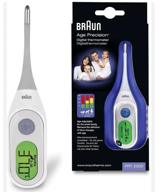 1x Braun Digital Stick Thermometer mit Altersgenauigkeit PRT2000 Brandneu