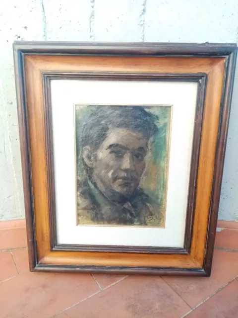 ERMANNO TOSCHI (Lugo, 1906 - Fiesole, 1999) affresco su masonite autoritratto ERMANNO TOSCHI (Lugo, 1906 - Fiesole, 1999) affresco su masonite autoritratto
