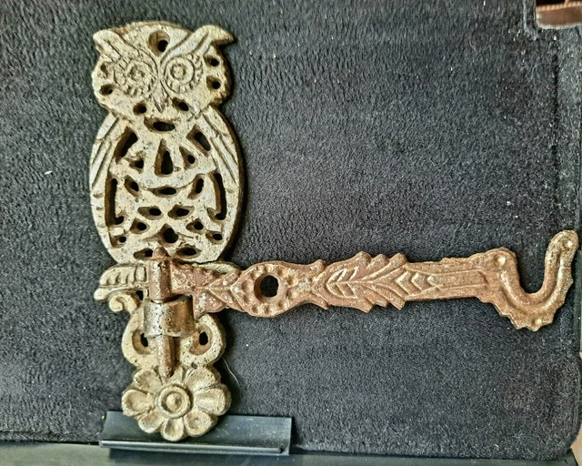 Vintage Cast Iron Gold Owl Wall Bracket With Swivel Arm