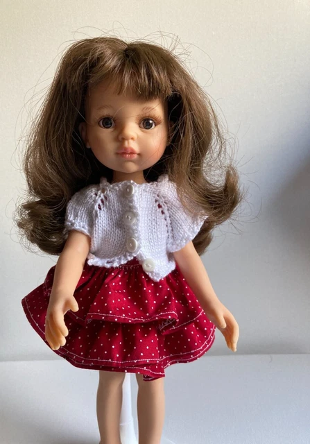 ensemble gilet et robe à volants pour poupée 32 cm paola reina