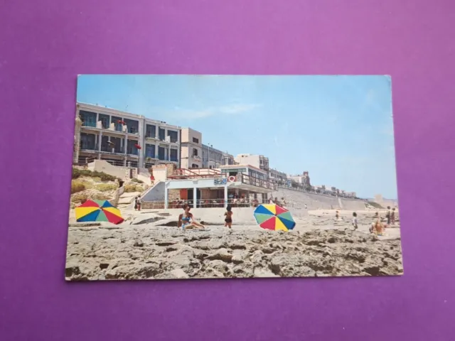 Postcard - Vintage - Malta Sliema Fond Ghadir Bathing Spot Sea Front Surf Side