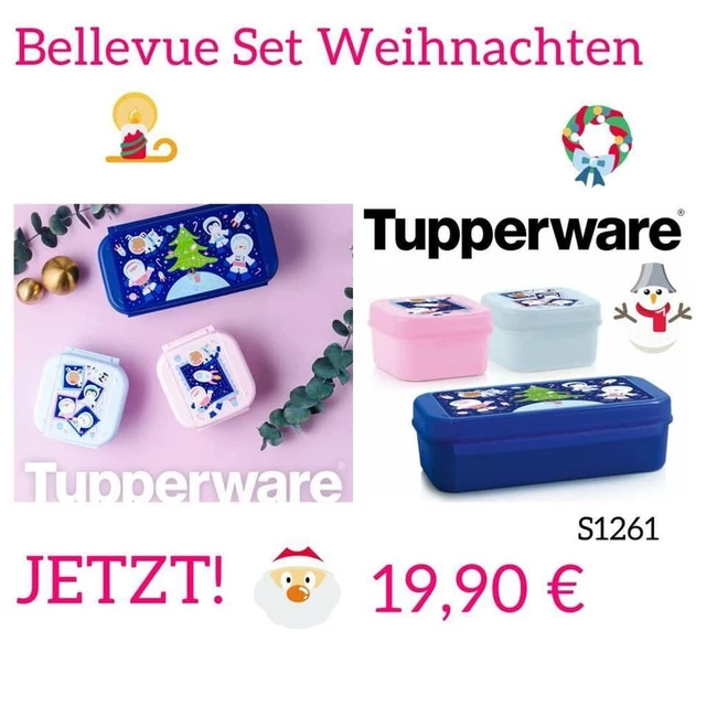 TUPPERWARE BELLEVUE WEIHNACHTEN 3er Set Vorratsdosen 1x 980ml + 2X