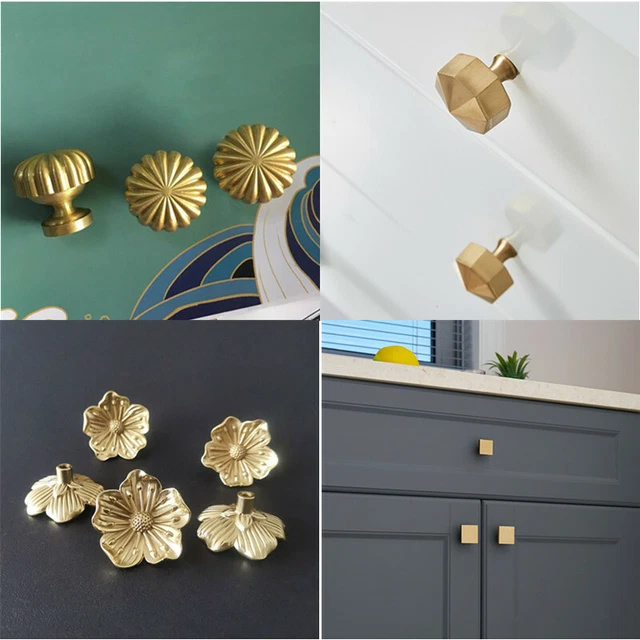 Brass Cabinet Knobs Drawer Door Pulls Handle Cupboard Furniture Hardware Home