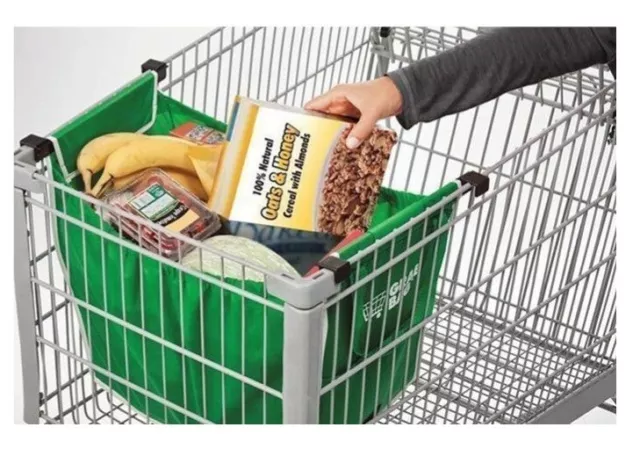 Faltbare Einkaufswagentasche Einkaufstasche universal passend grün 55x29x24cm