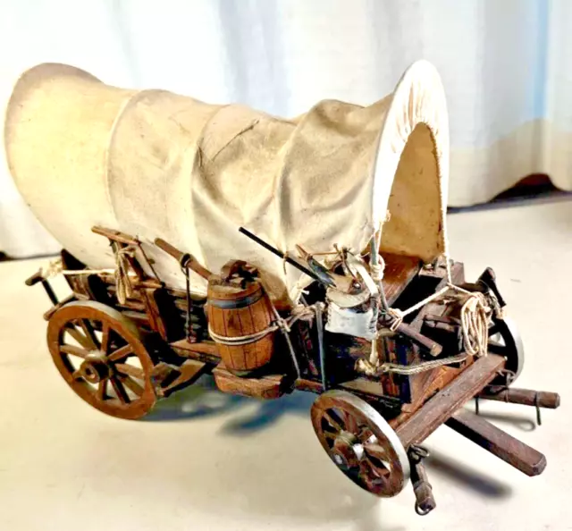 Vintage Conestoga type Covered Wagon Handmade pioneer Model Western trail aafa