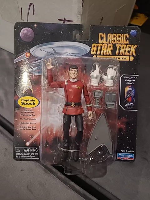 New In Box Classic Star Trek Movie Series CAPTAIN SPOCK Action Figure Playmates