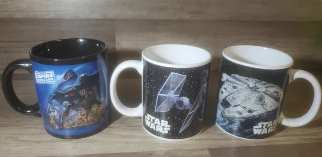 Lot of 3 Star Wars Coffee Mugs 4"