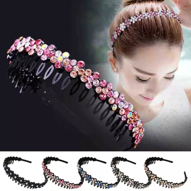 Crystal Hairband for Women Girls Headband Fashion With Teeth Non-Slip Headwear