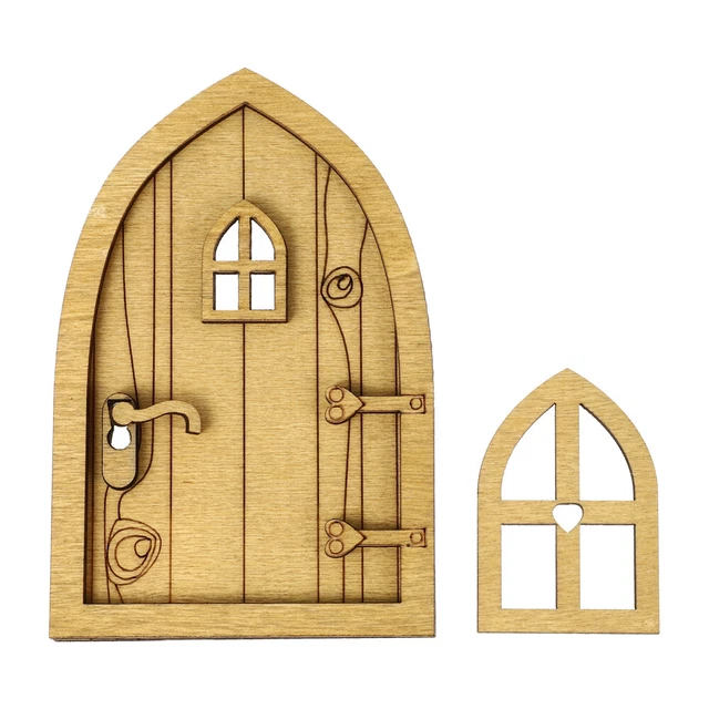 2Pcs Fée Porte Décoration Gnome Porte pour Arbres Fée Porte pour Tronc D'arbre