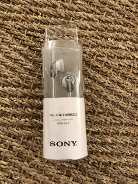 Sony Earbud Stereo Headphones MDR-E9LP Brand New - White with Grey