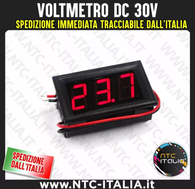 VOLTMETRo⭐DIGITALe,4,5-30V LED Tester per 6V 12V MOTO,AUTO,CAMPER,IMBARCAZIONI