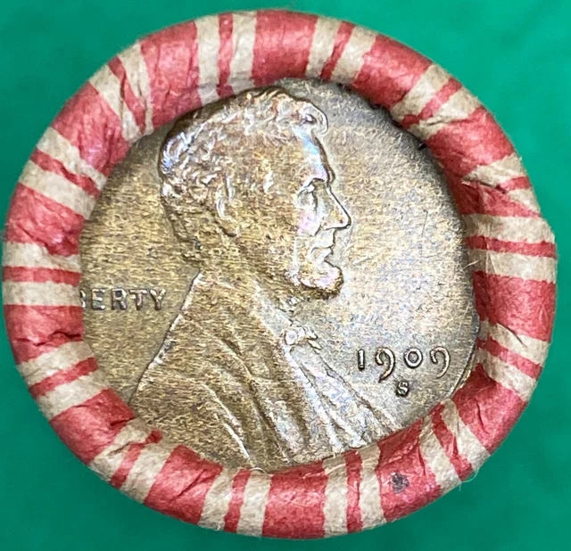 1909-S / 1909-Vdb Showing, Roll Mixed Lincoln Wheat Cents 1909-1955 Only