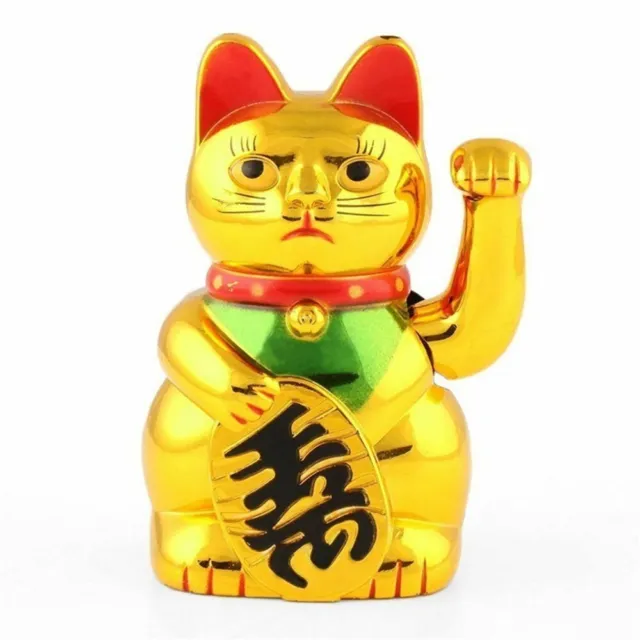 Fortune Cat Ornaments Waving Cat Figure with Moving Arm Feng Shui Maneki Neko