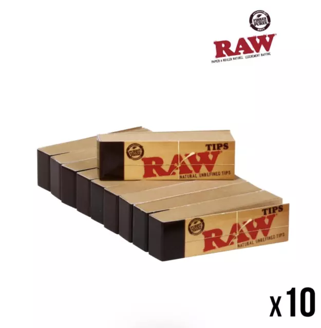 LOT 10 Raw TIPS toncars carnets de 50 Filtres en Carton + 1 briquet offert