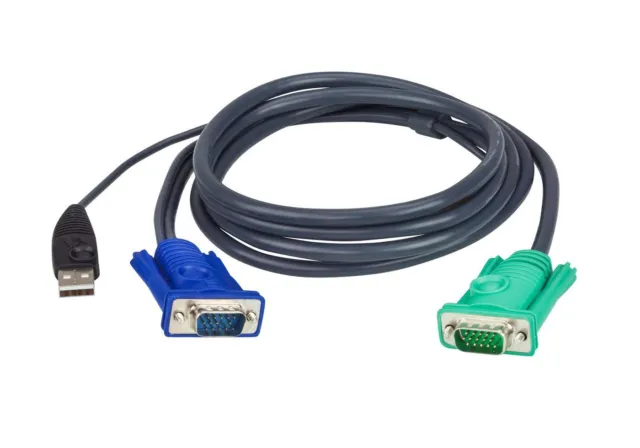 Cable Aten 2L-5203U 784569 KVM USB PC a conmutador HD 3m 3m, 3 m, VGA, negro, ~E~