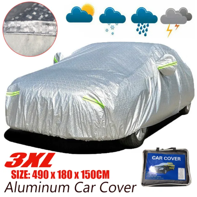 Heavy Duty Full Car Cover PEVA &Cotton Dust Rain Snow UV Protect 3XL Waterproof