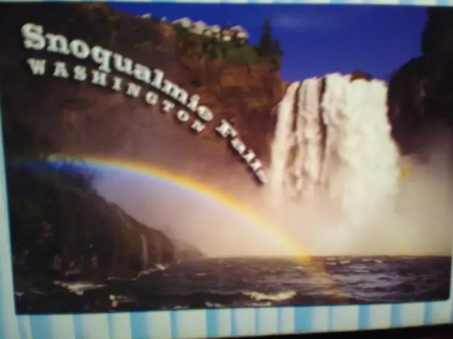 Beautiful Post Card Aerial View Over Snoqualmie Falls Snoqualmie Washington