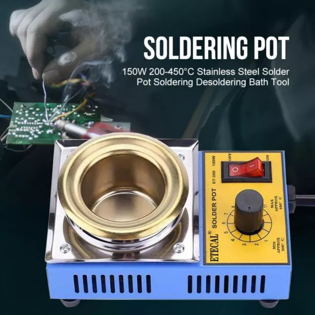 50mm Lead-Free Solder Pot 150W 110v Soldering Desoldering Bath Titanium Plate 3