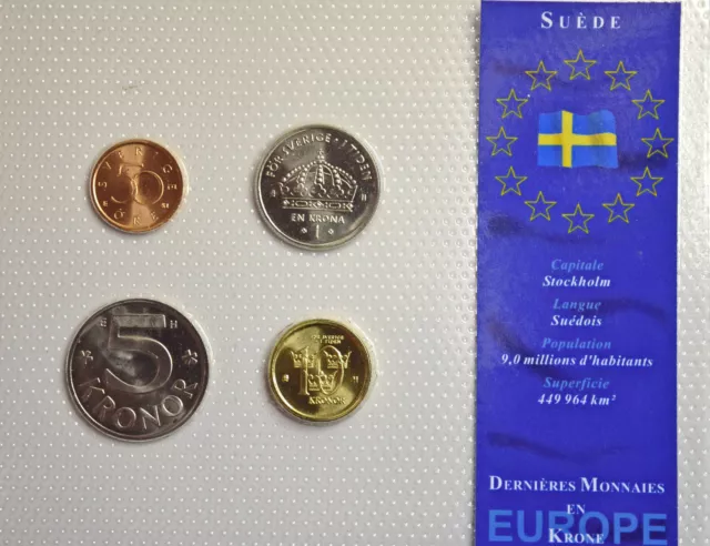 Coincard de pièces de monnaie avant l'euro: Suède
