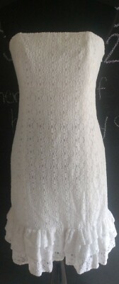 Lilly Pulitzer Franco Resort Lace Sundress 6 White Petal Pusher Ruffle Tie Back