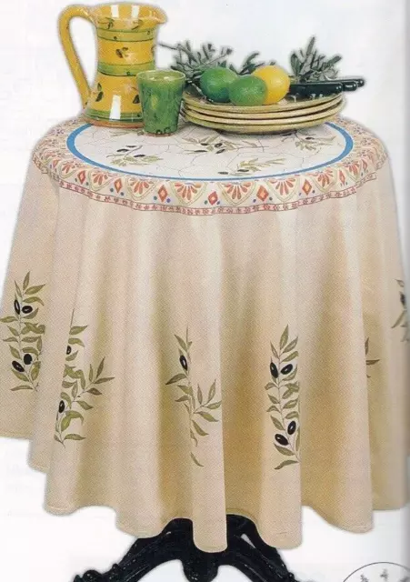 Textilmalerei Tischdecke Provence 150cm rund Baumwolle zum Selbstausmalen