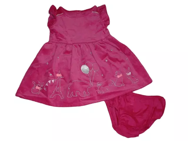 Gymboree Dress Girls Starry Night Set Size 2T 2 Toddler Fuschia Paris NWOT